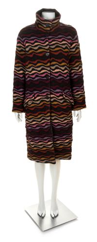 A Missoni Multicolor Wool and Mohair Reversible Coat, Size 42.
