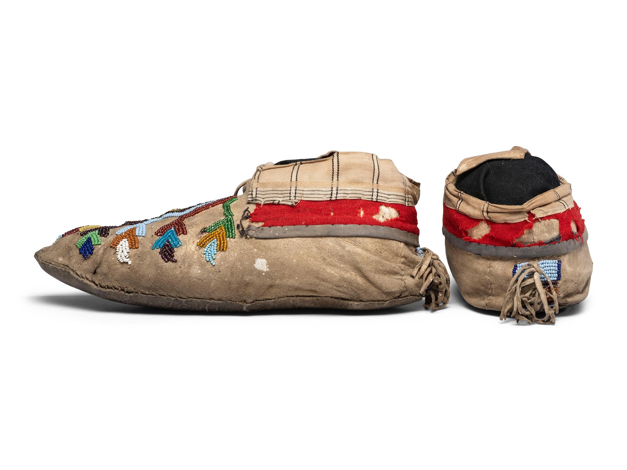 Ute Beaded Hide Moccasins