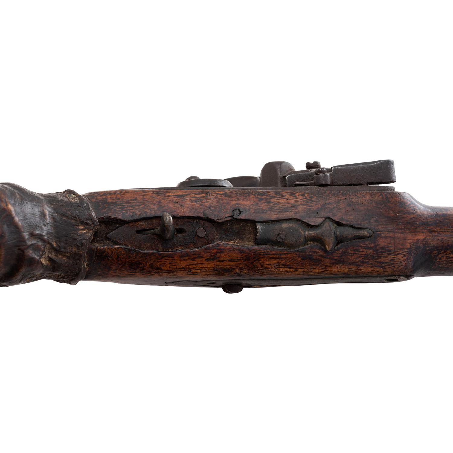 Flintlock Pistol with Rawhide Repair