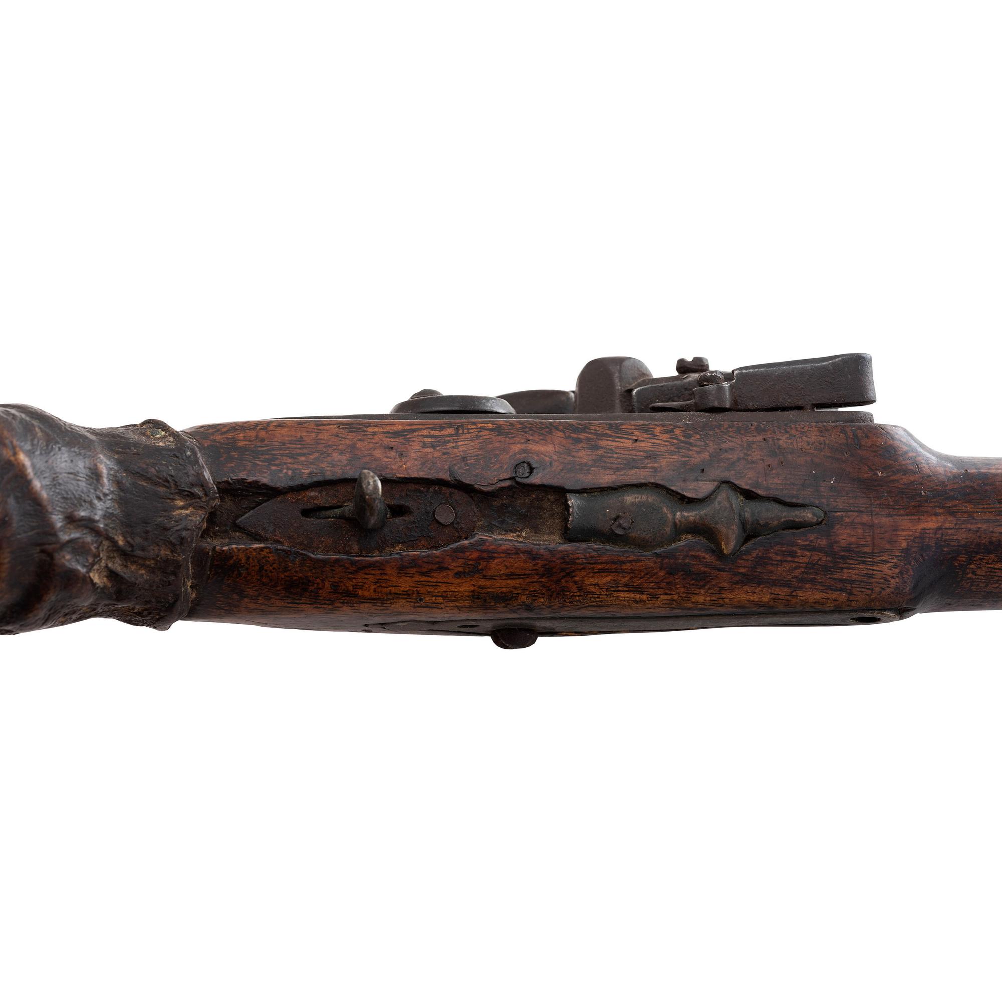 Flintlock Pistol with Rawhide Repair