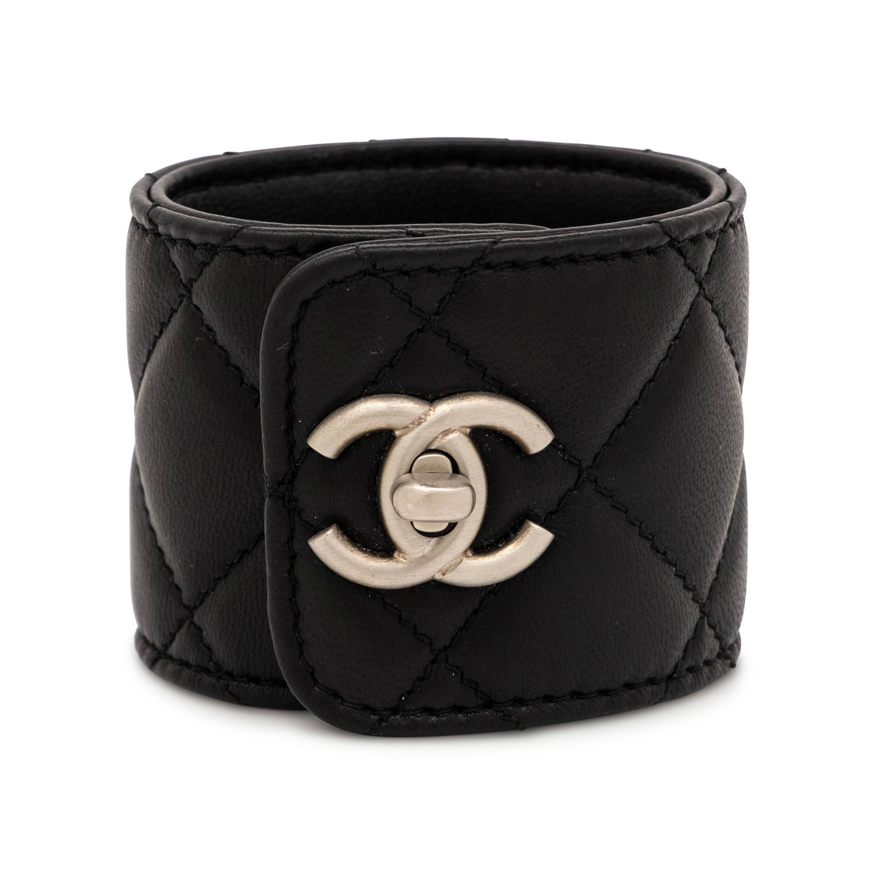 Chanel, CC Cuff Bracelet in Quilted Leather