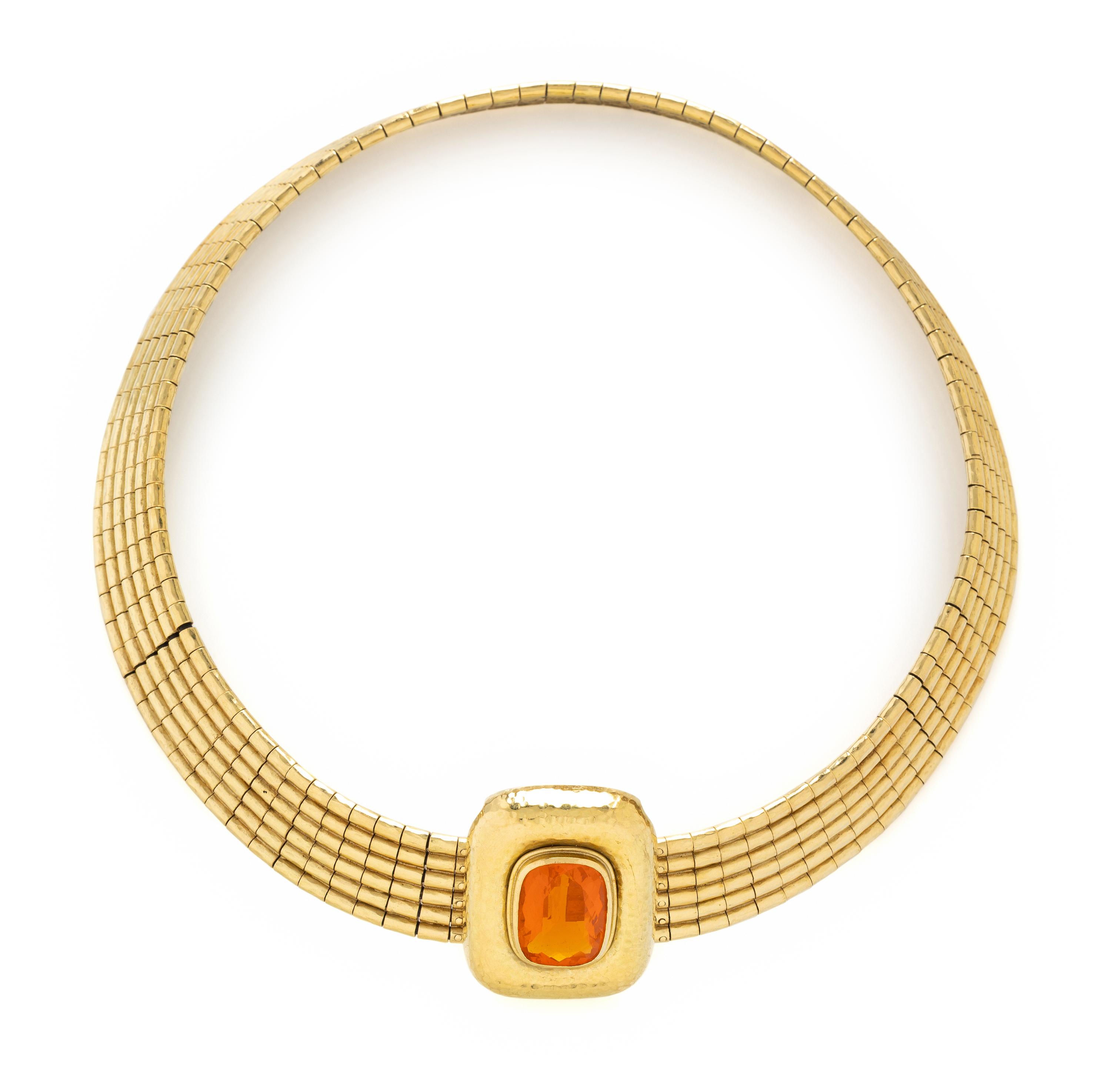 YELLOW GOLD NECKLACE WITH INTERCHANGEABLE MULTIGEM CLASPS