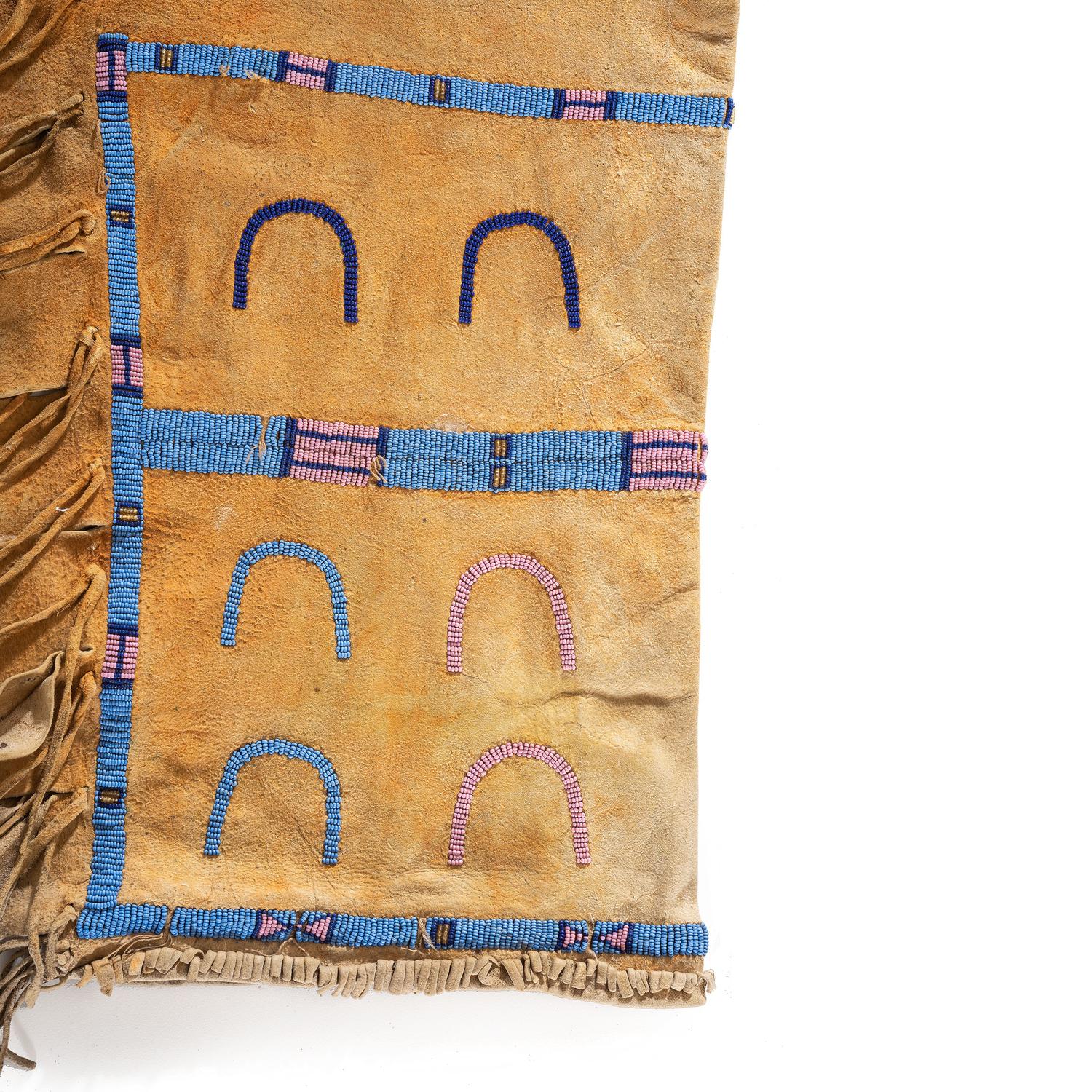 Northern Plains Beaded Hide Leggings, with Horse Tracks