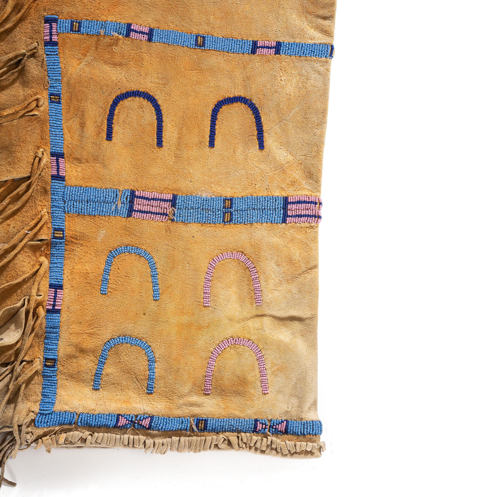 Northern Plains Beaded Hide Leggings, with Horse Tracks