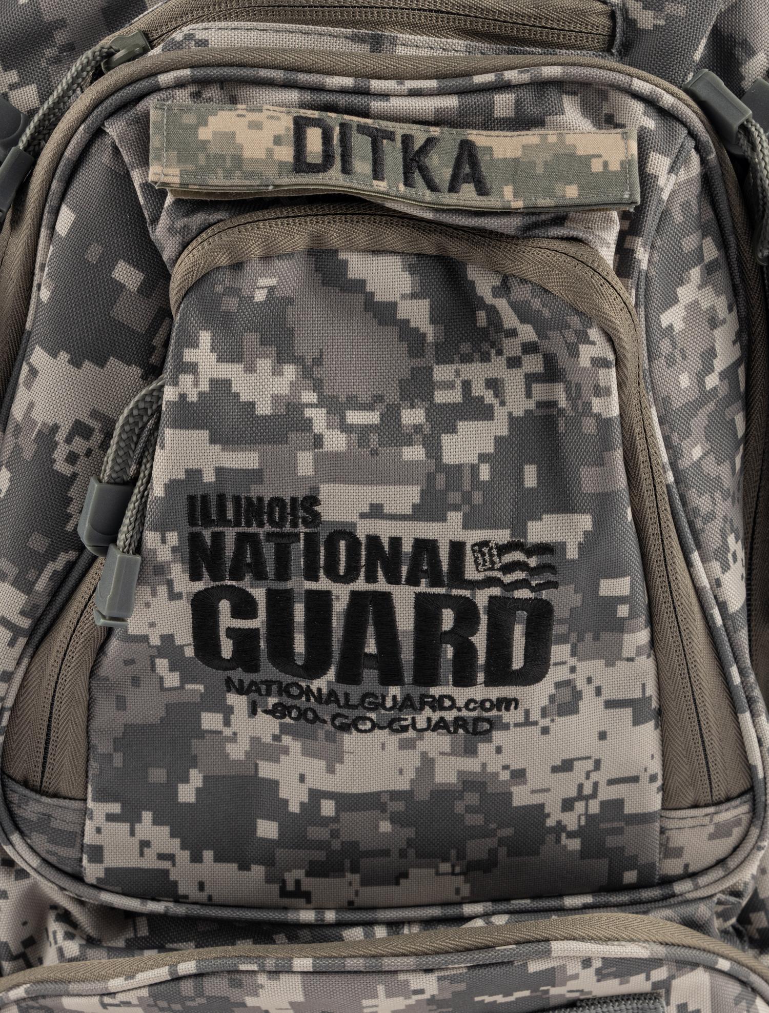 Mike Ditka's Personally Owned National Guard Backpack with Ditka Nameplate