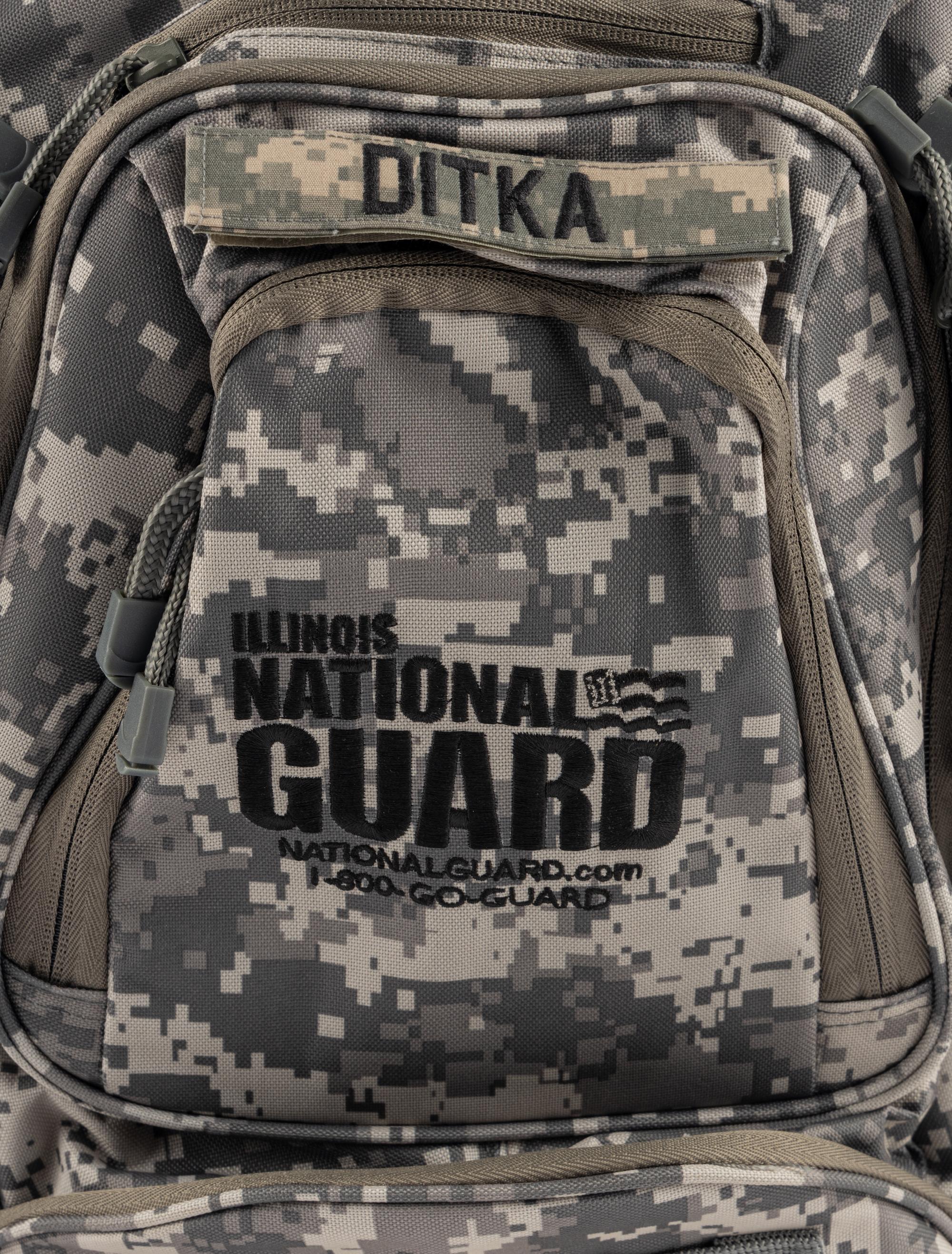 Mike Ditka's Personally Owned National Guard Backpack with Ditka Nameplate