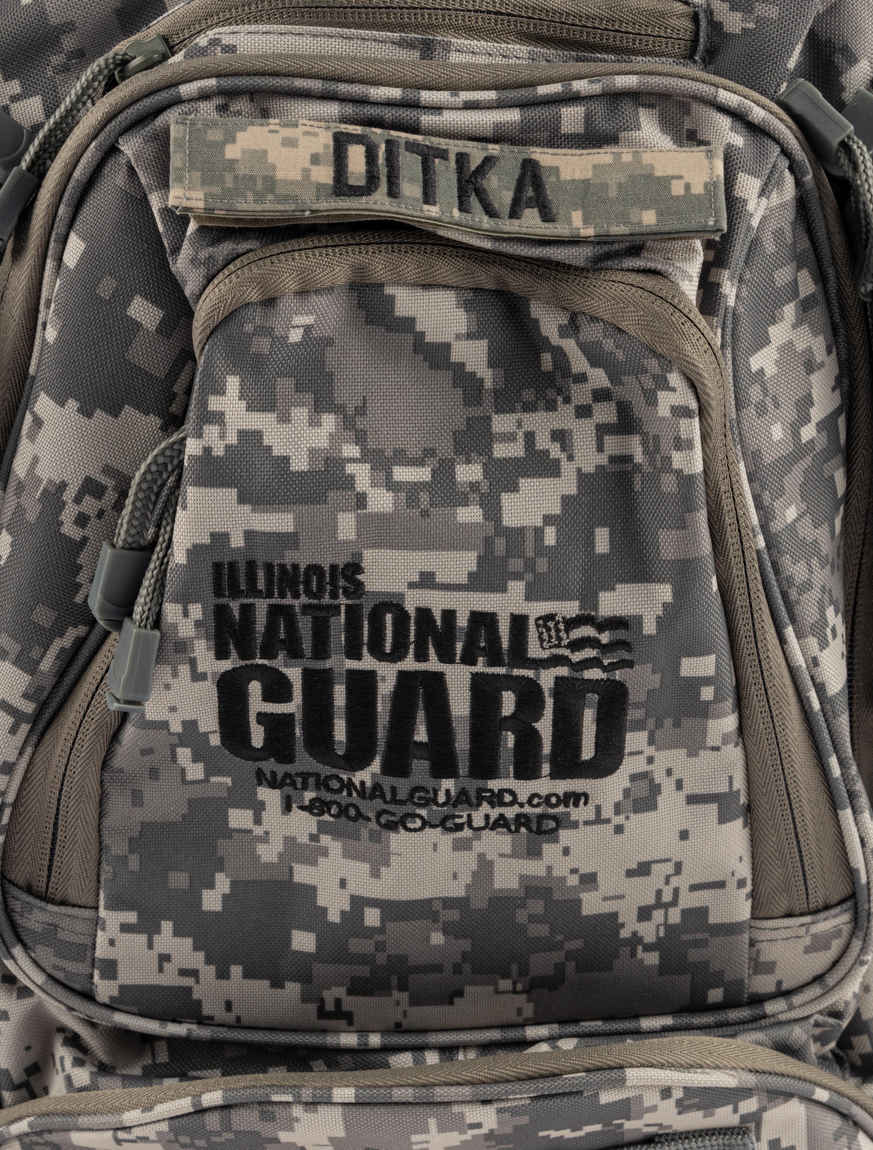 Mike Ditka's Personally Owned National Guard Backpack with Ditka Nameplate