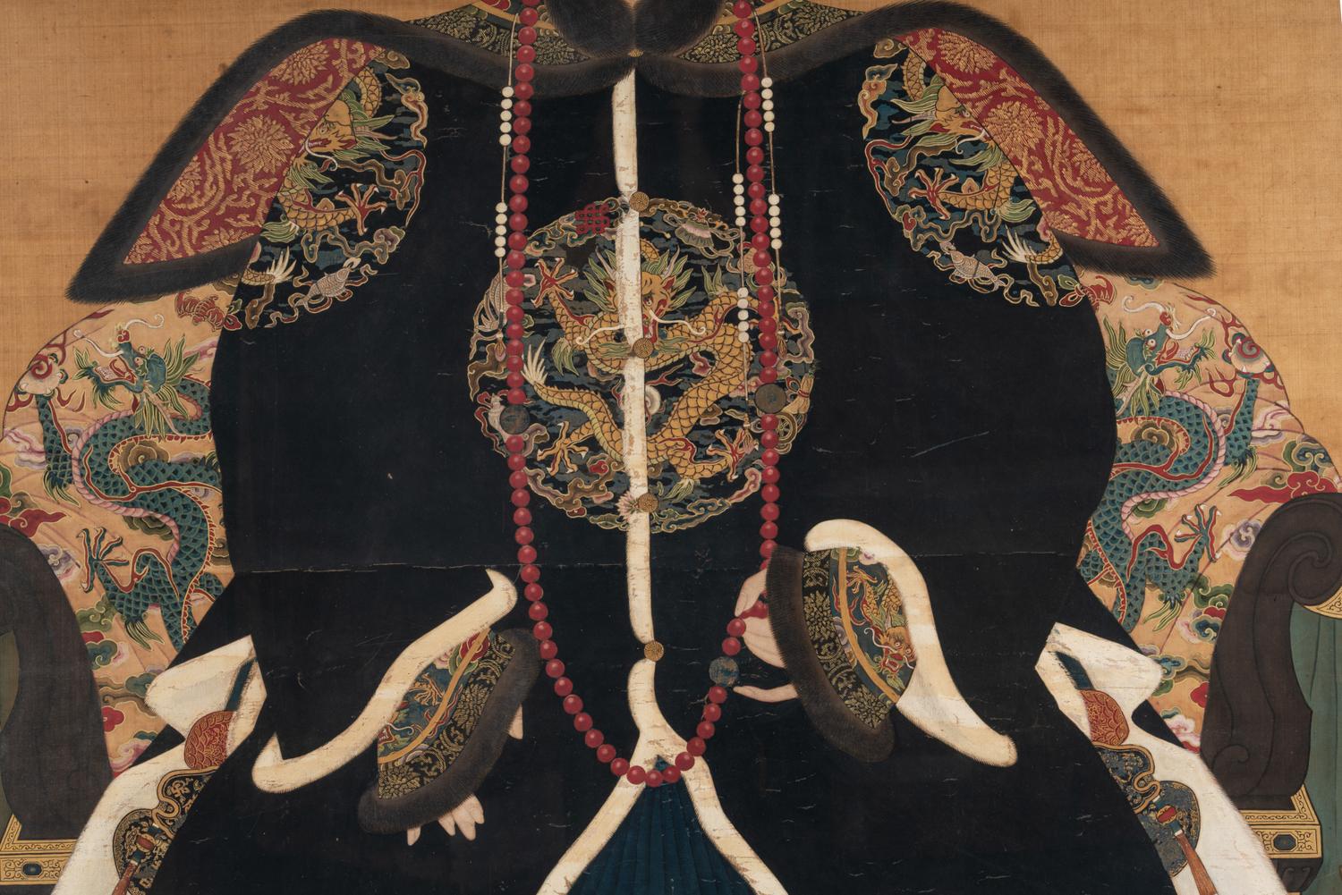 A Pair of Portraits of a Manchu Royal Prince and Princess