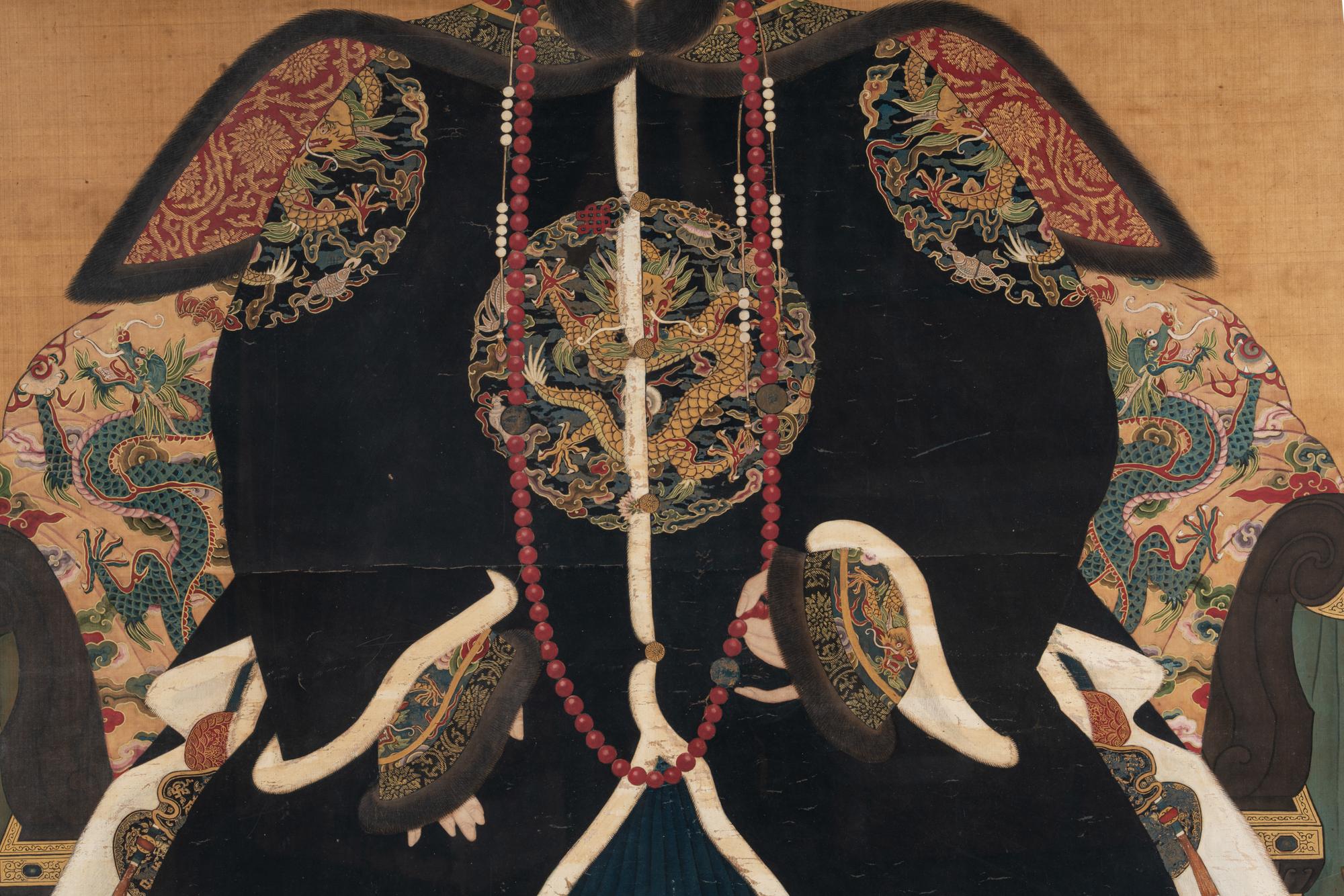 A Pair of Portraits of a Manchu Royal Prince and Princess