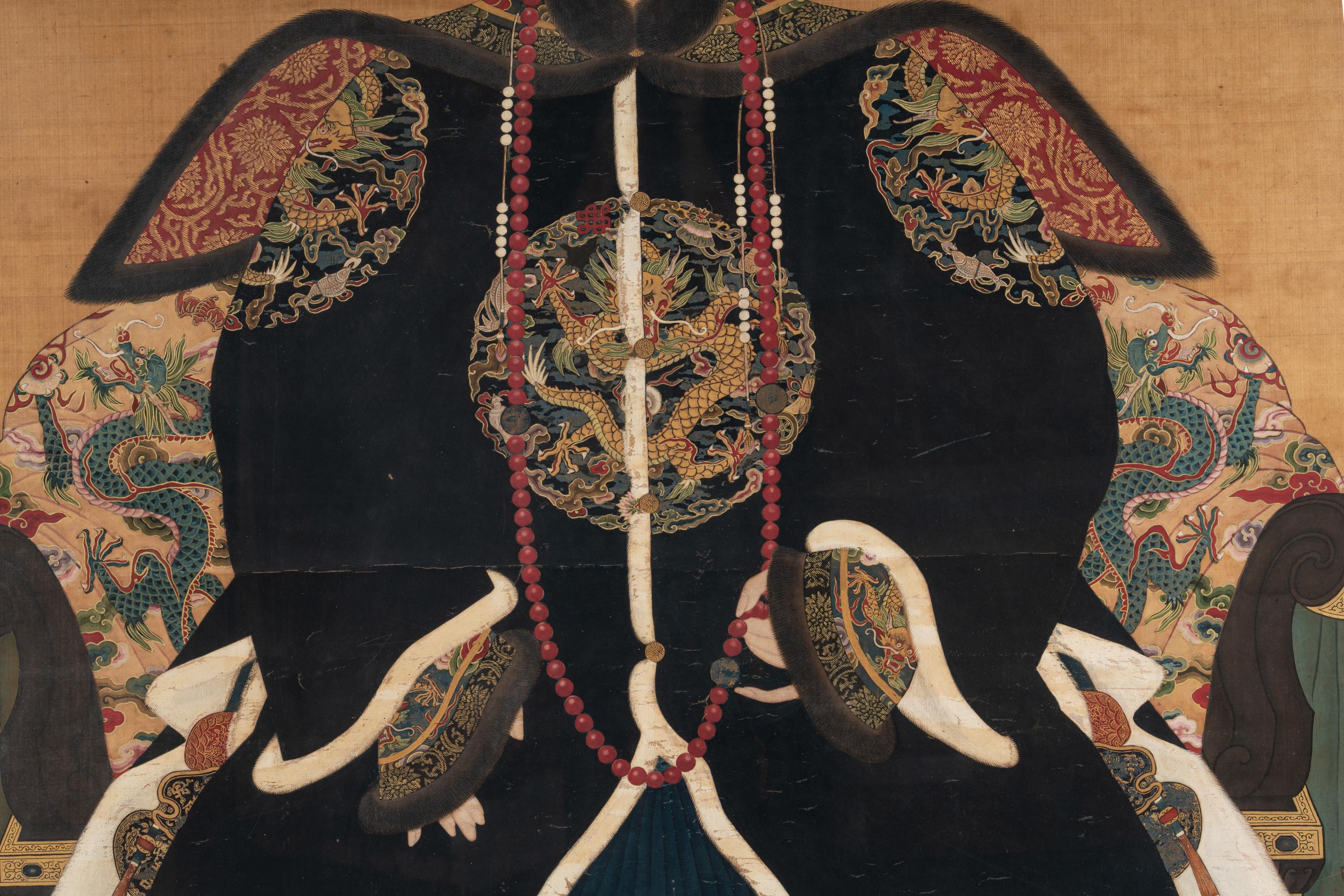 A Pair of Portraits of a Manchu Royal Prince and Princess