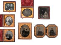 [EARLY PHOTOG]. 17 cased images of husbands and wives, incl. work by SILAS SELLECK, San Francisco.