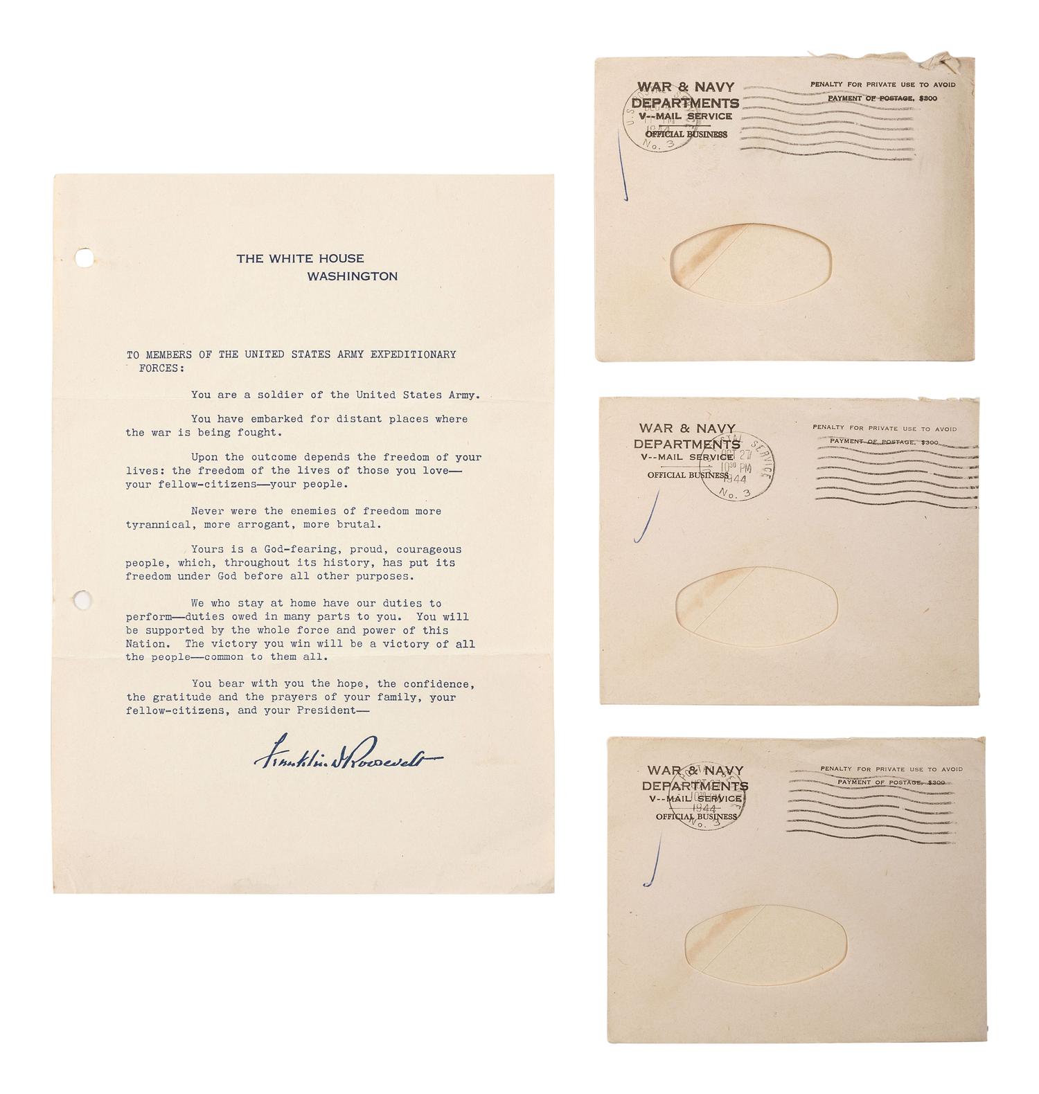 [WORLD WAR II]. Archive identified to African American medical officer Captain Clark McRay Valentine, incl. photographs, documents, insignia, and related ephemera.