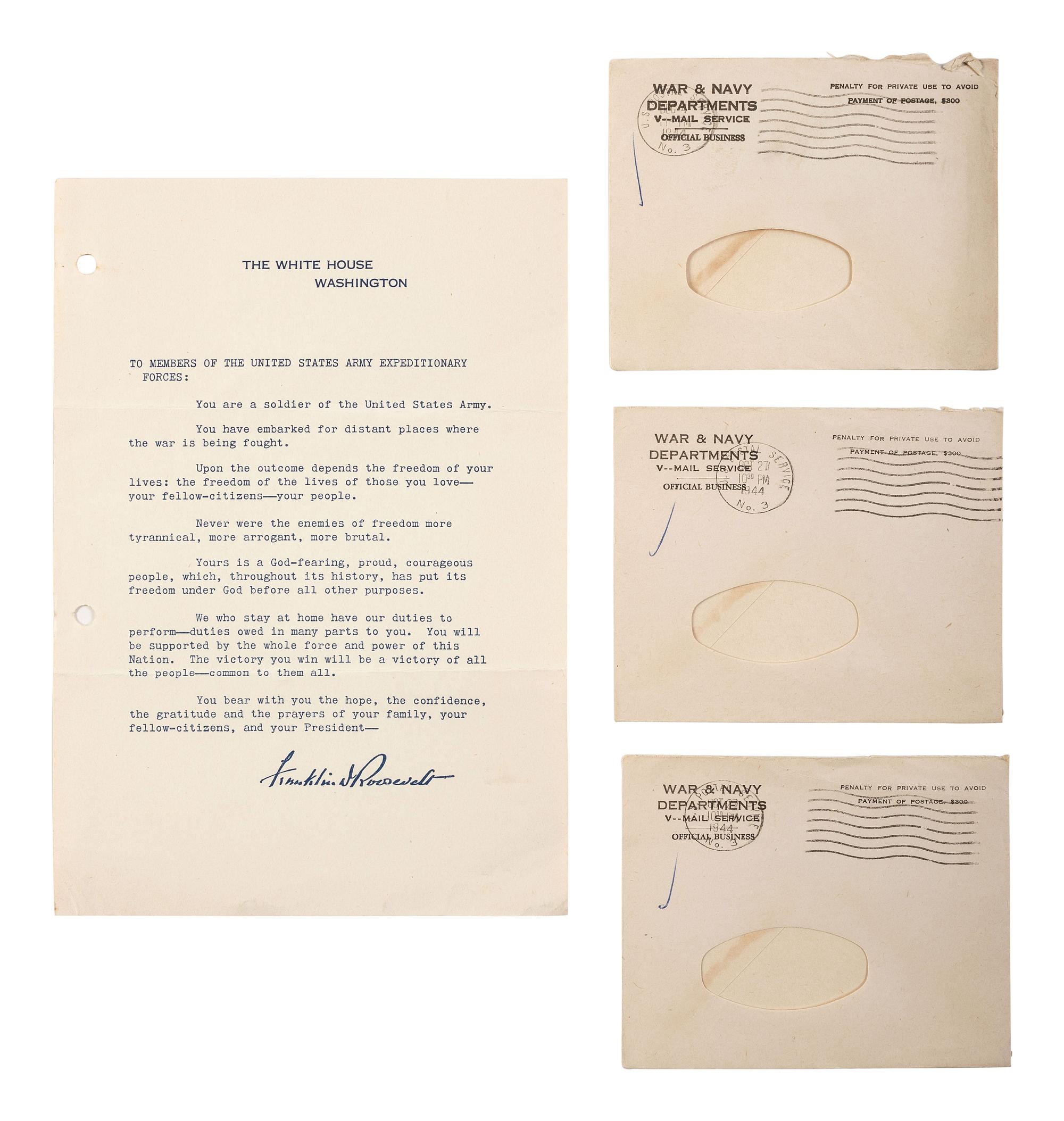 [WORLD WAR II]. Archive identified to African American medical officer Captain Clark McRay Valentine, incl. photographs, documents, insignia, and related ephemera.