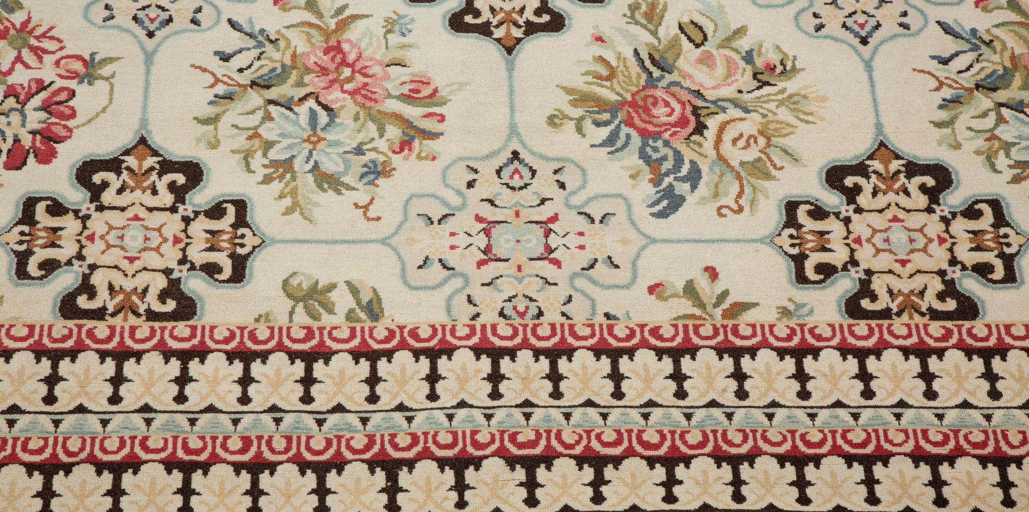 An Indian Floral Design Wool Rug