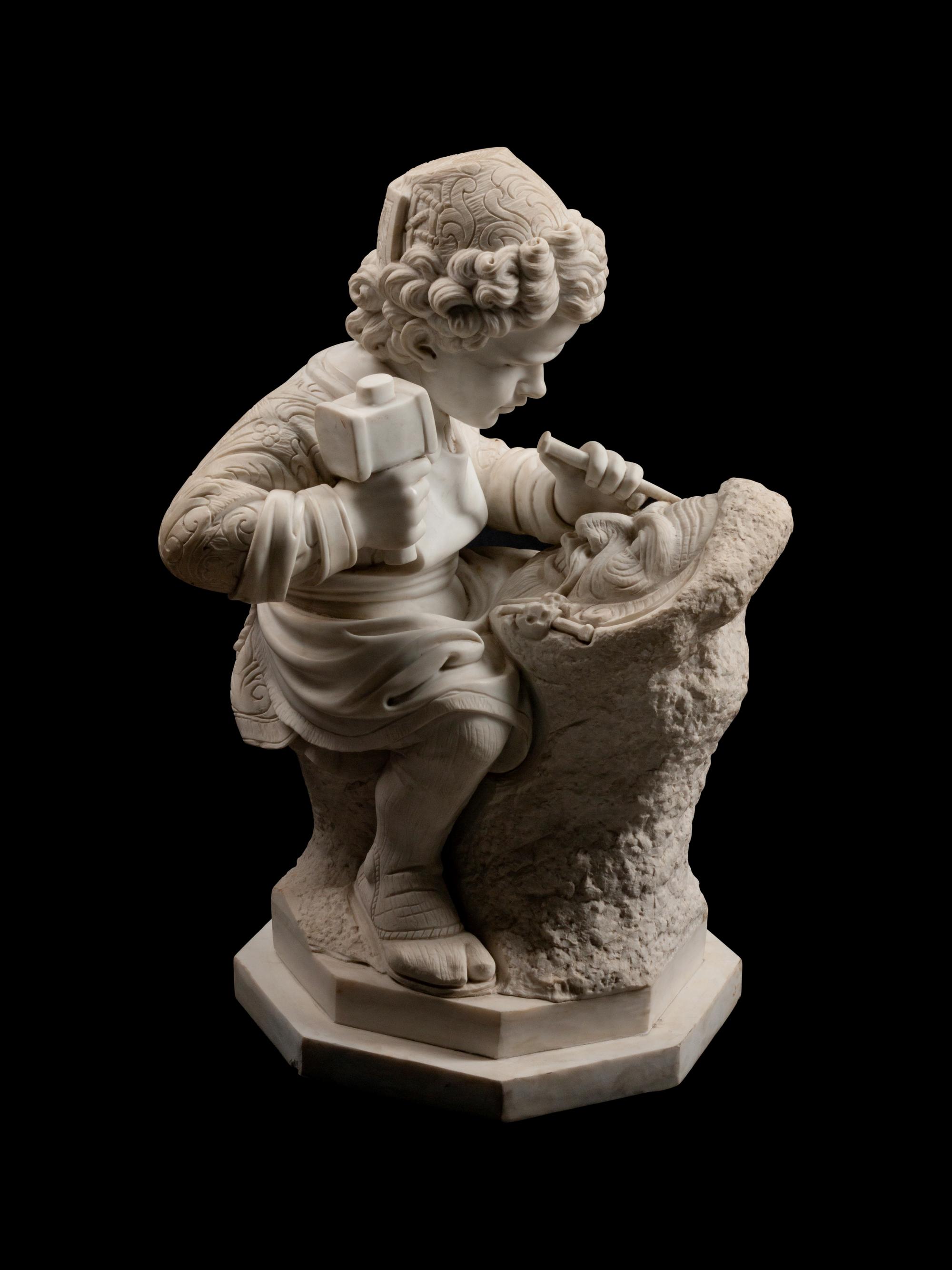 An Italian Marble Figure of a Young Sculptor