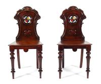 Pair of William IV Style Mahogany Hall Chairs