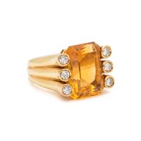 VERDURA, CITRINE AND DIAMOND RING