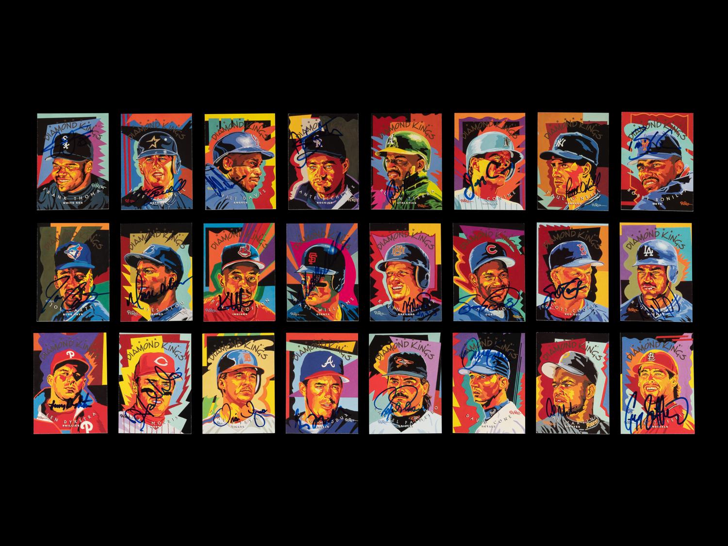 A Group of 24 1995 Donruss Diamond Kings Signed Autograph Baseball Cards,