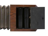 [CAMERAS]. Replica Lewis-style half plate daguerreotype camera with C.C. Harrison lens.
