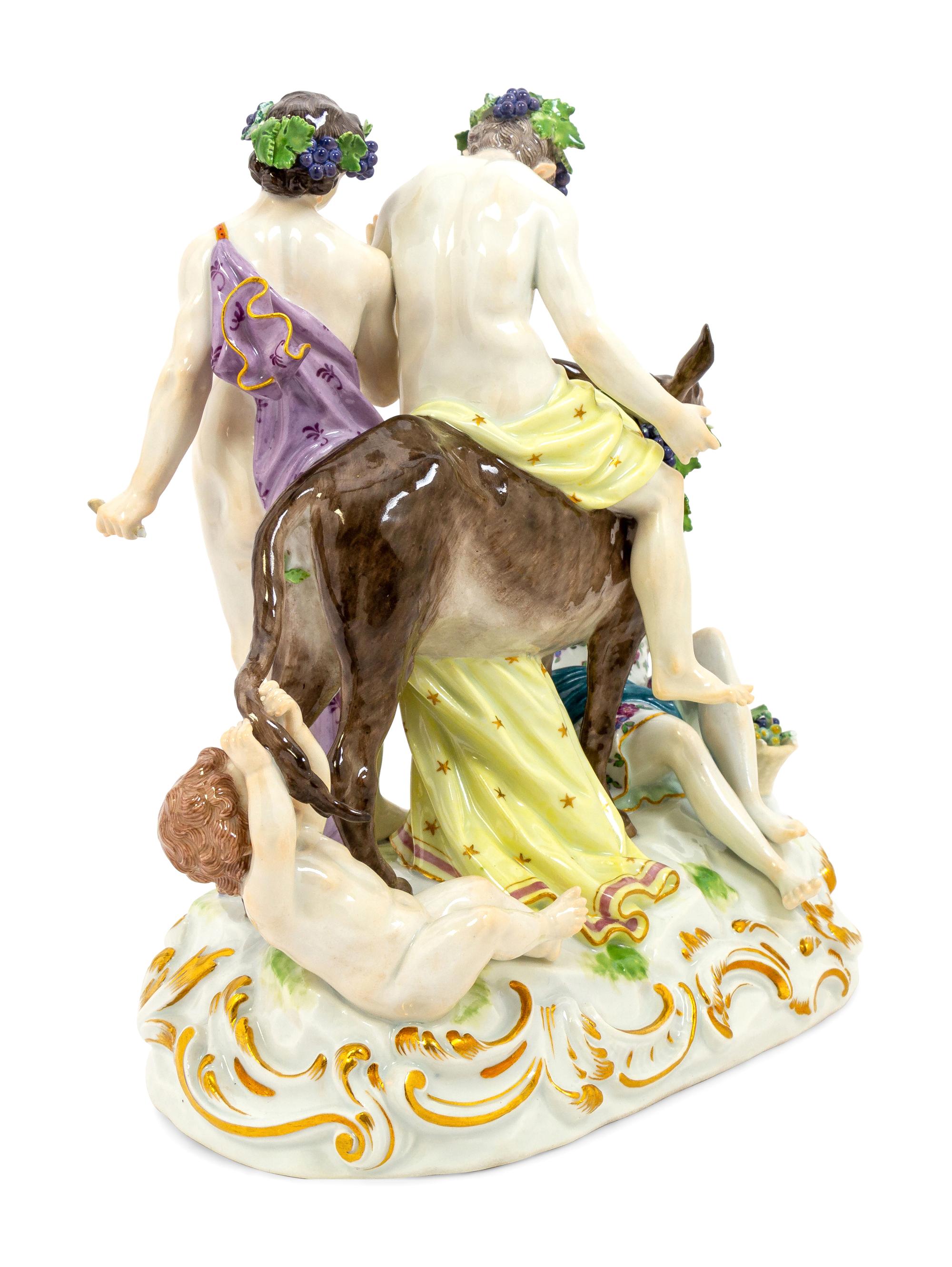A Meissen Porcelain Bacchus Group