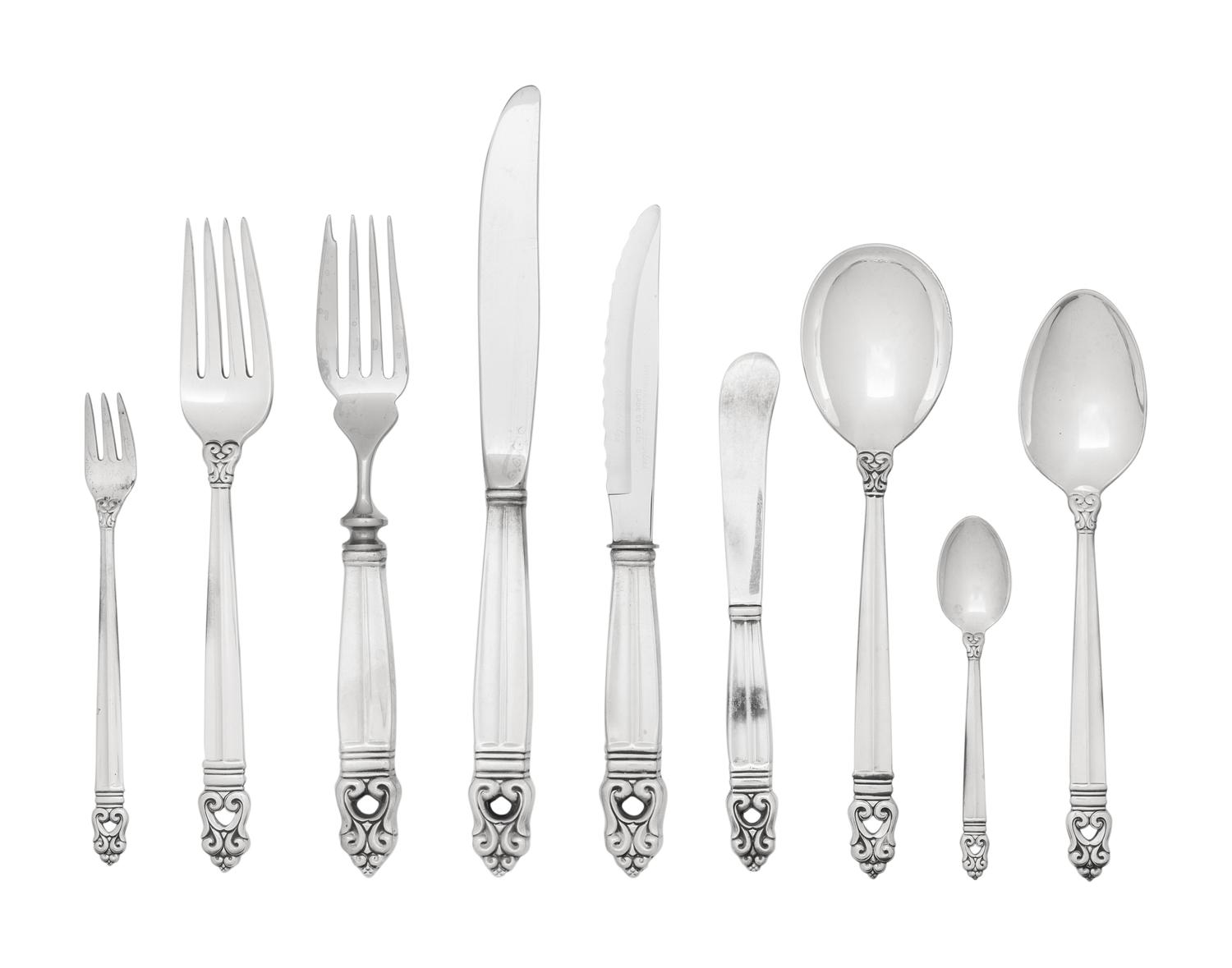 An American Silver Flatware Service