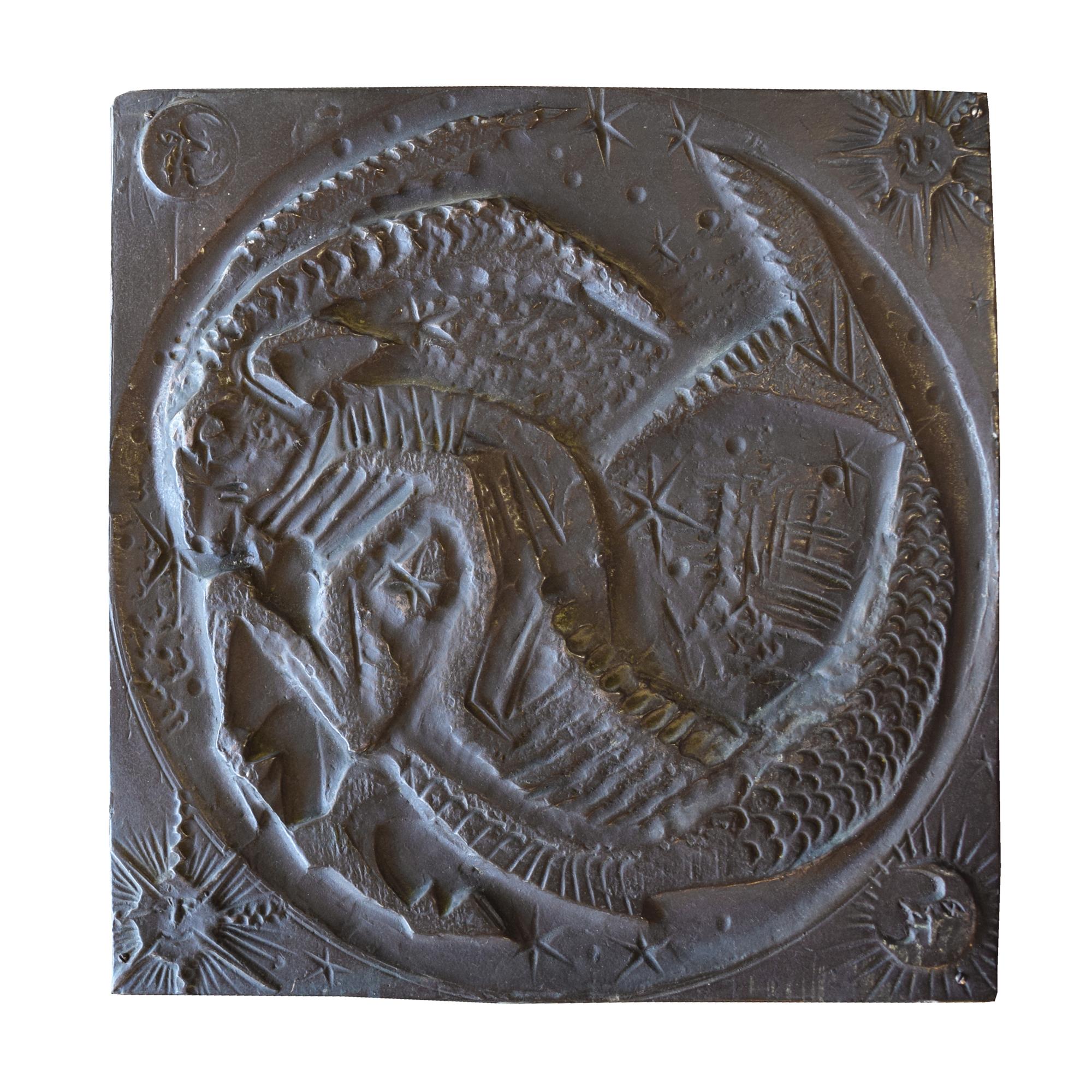 A Copper Capricorn Zodiac Sign 13" W x .5" D x 13" H — Italy, Mid-20th Century