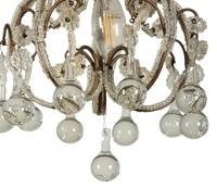 A Pair of Gilt Metal and Glass-Beaded Chandeliers