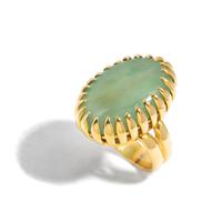 JADE AND HIGH KARAT YELLOW GOLD RING