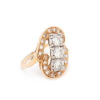 DIAMOND AND BICOLOR GOLD RING