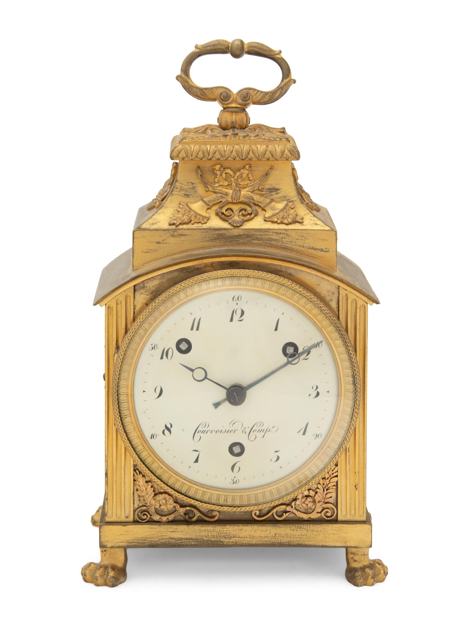 An Empire Gilt Bronze Pendule d'Officier