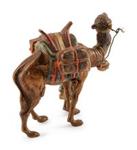 An Austrian Cold-Painted Bronze of a Boy With a Camel — CIRCA 1900