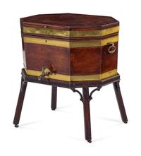 A George III Brass Mounted Mahogany Cellarette on Stand