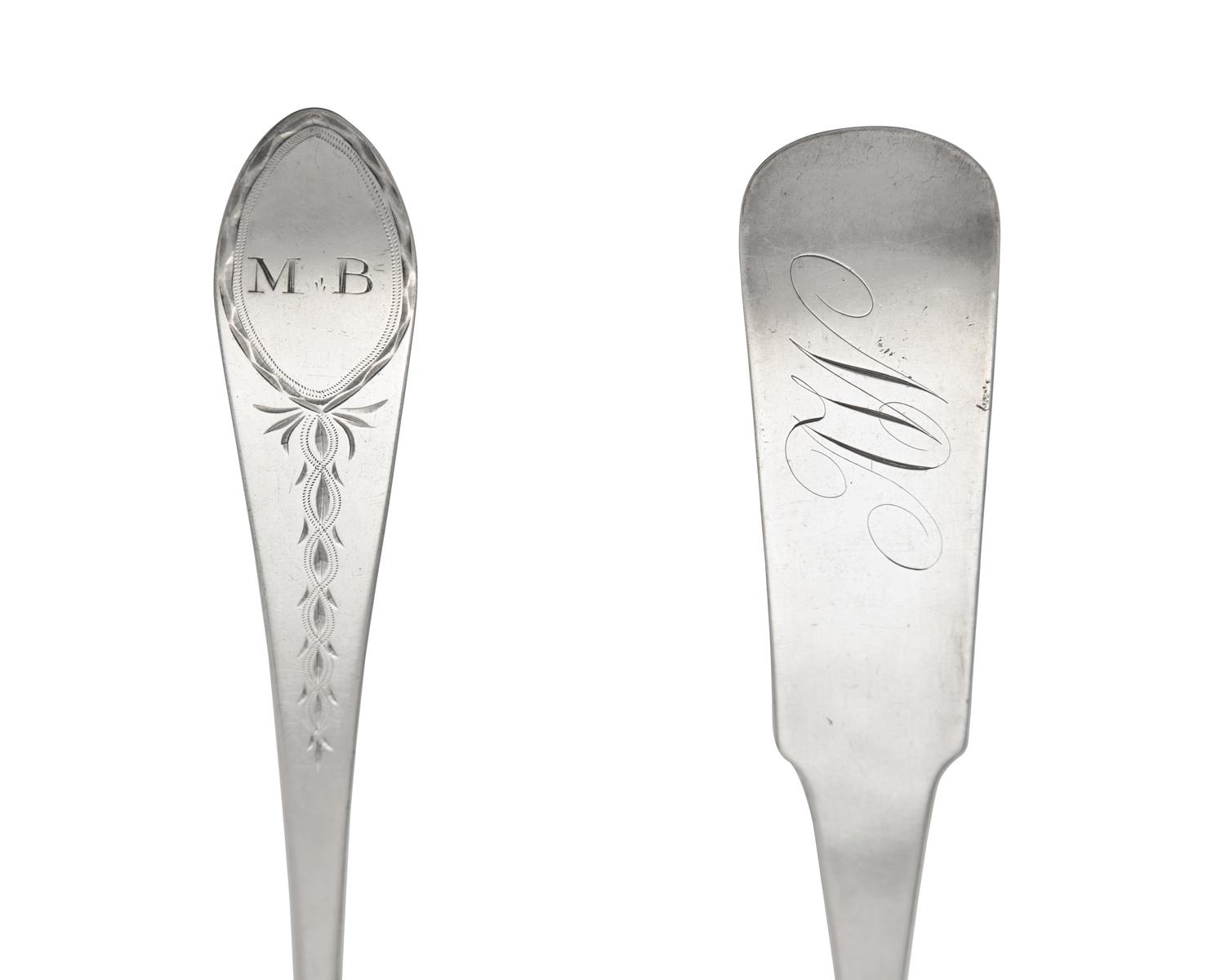 Two Federal Silver Punch Ladles