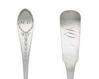 Two Federal Silver Punch Ladles