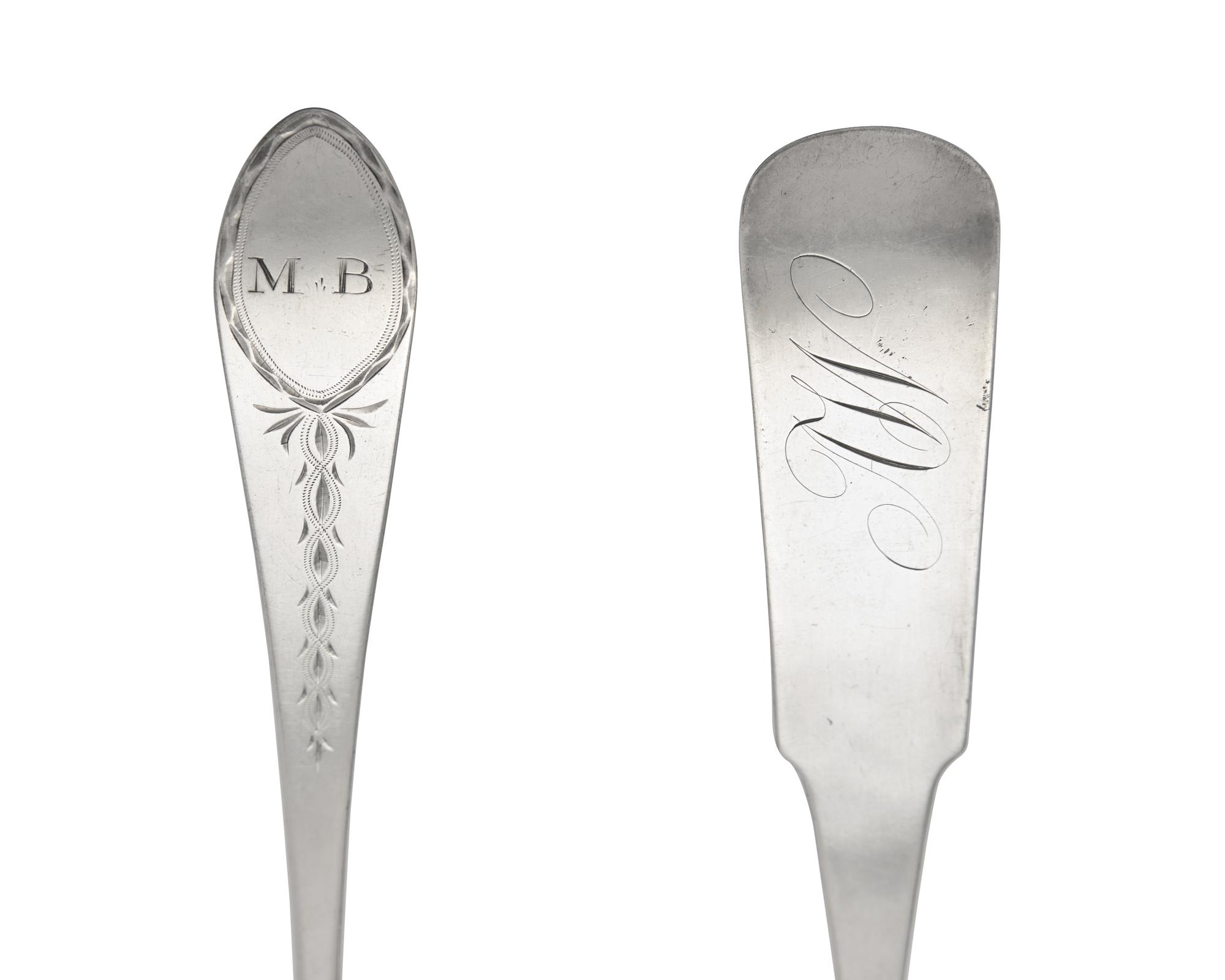 Two Federal Silver Punch Ladles