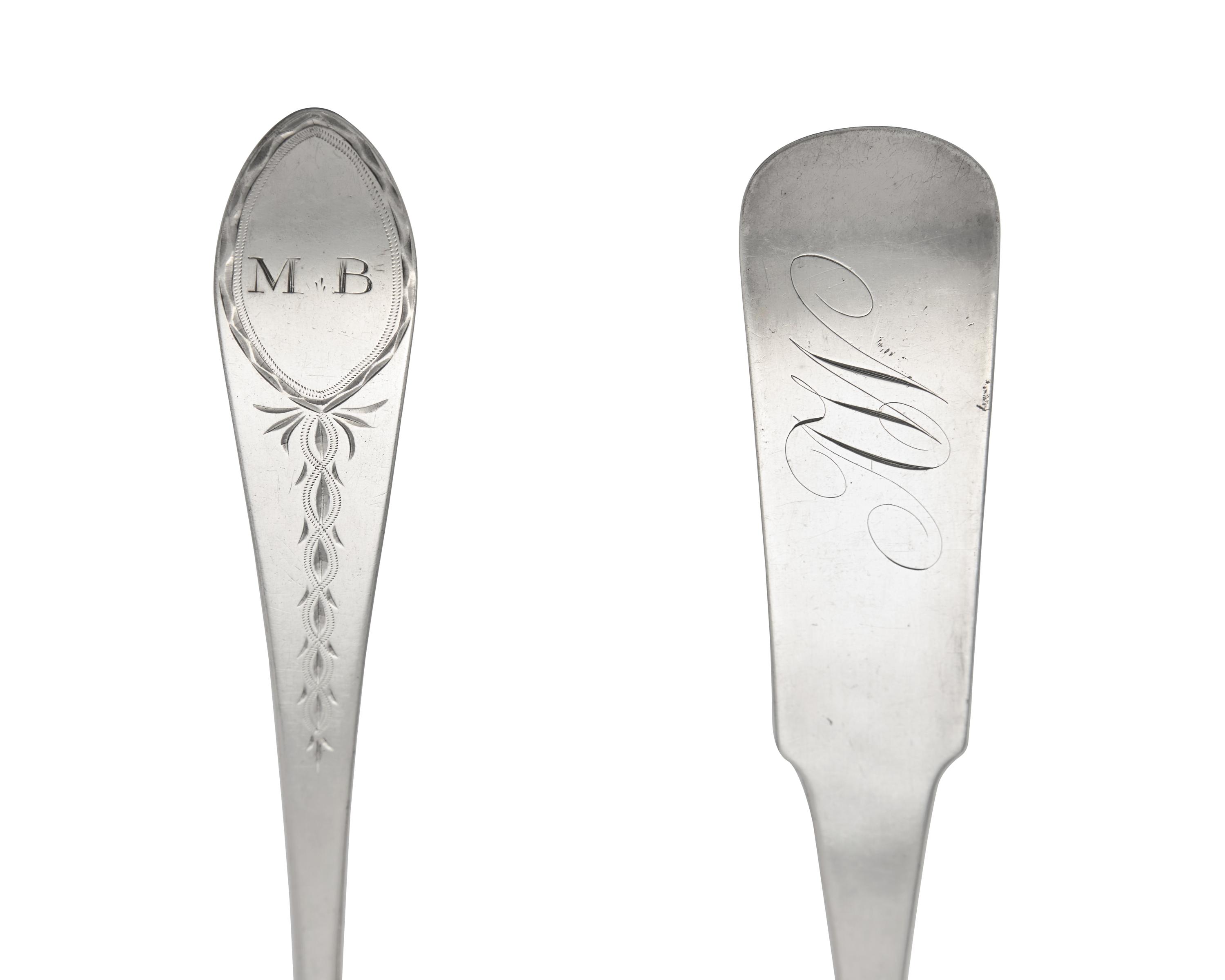 Two Federal Silver Punch Ladles