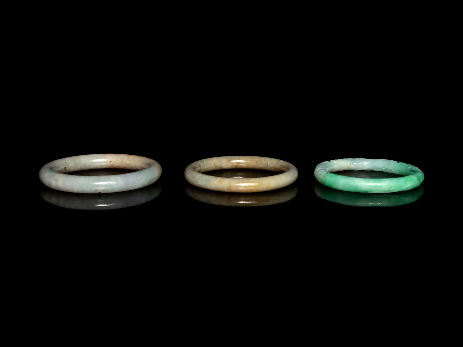 Three Chinese Jadeite Bangles