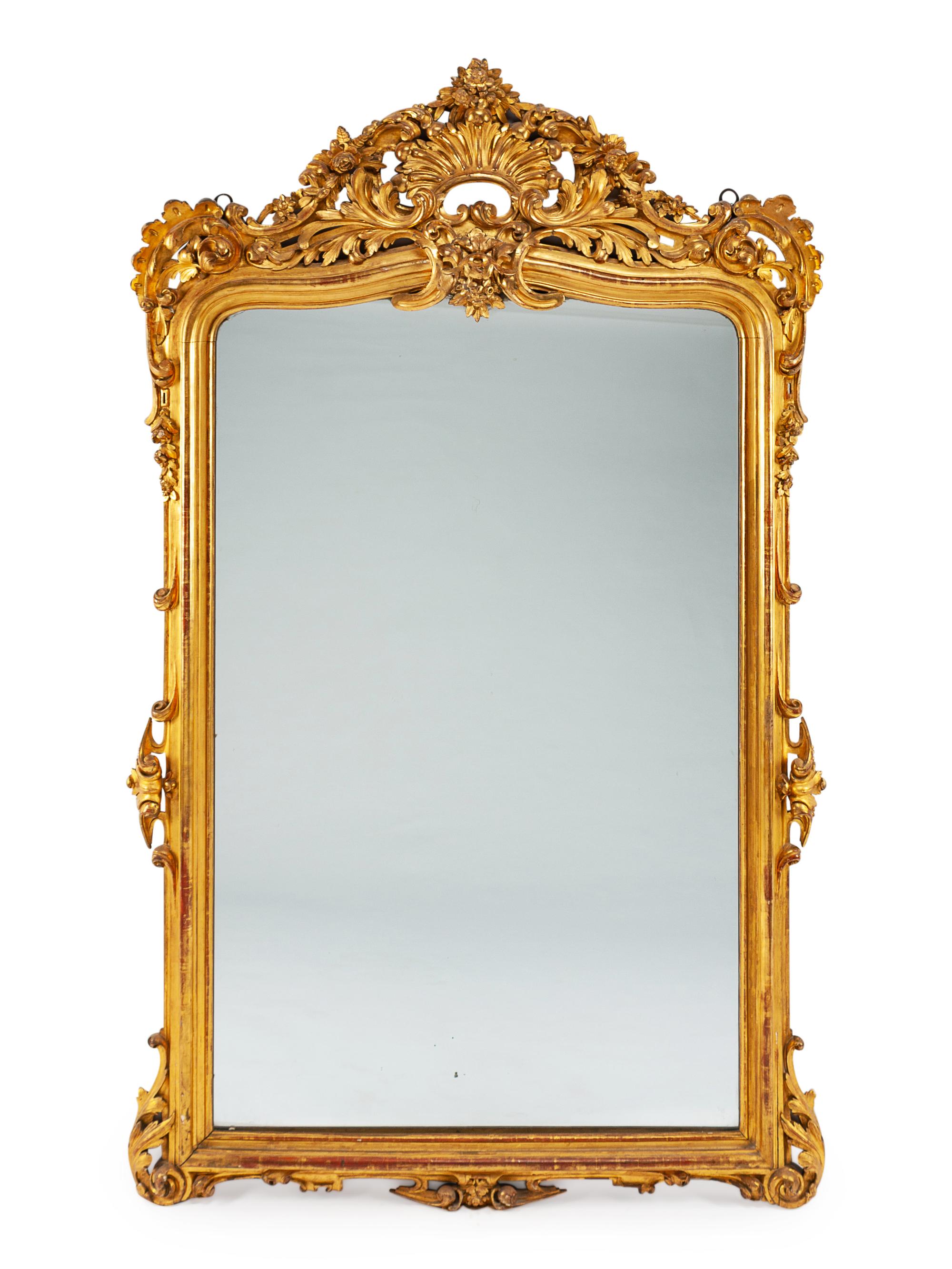 A Pair of Italian Carved Giltwood Mirrors