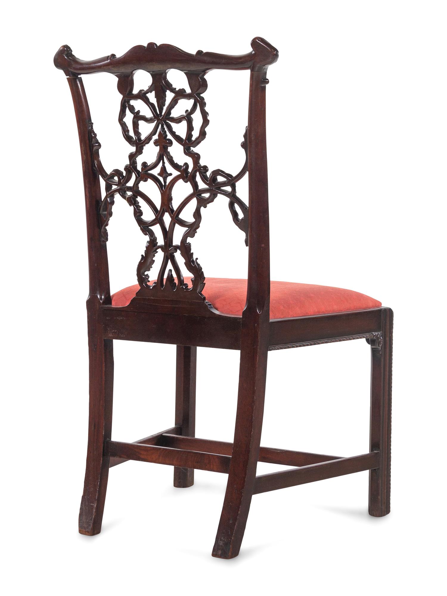 A George III Carved Mahogany Ribbon-Back Side Chair after a Design by Thomas Chippendale