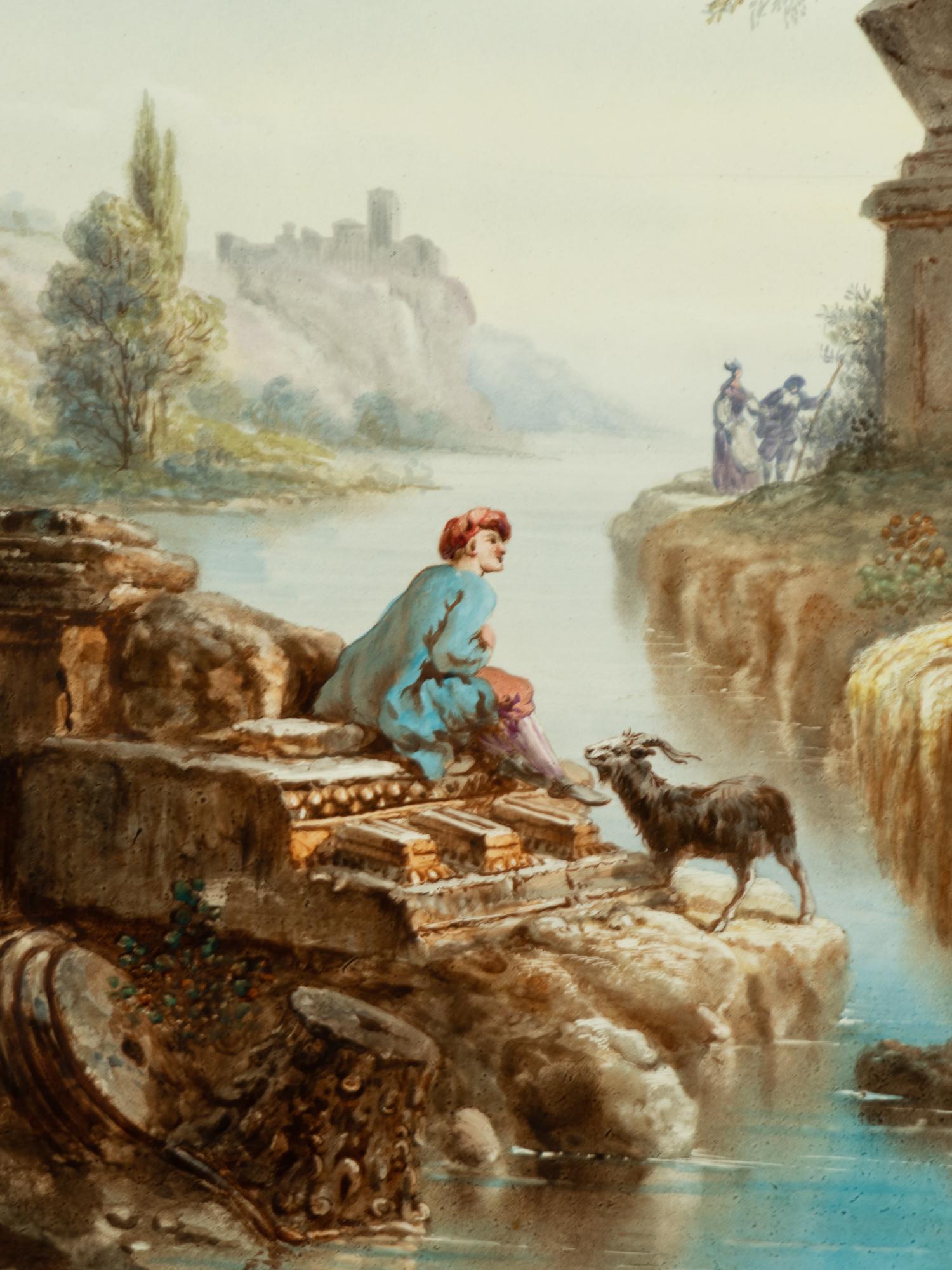 A Pair of French Painted Earthenware Plaques