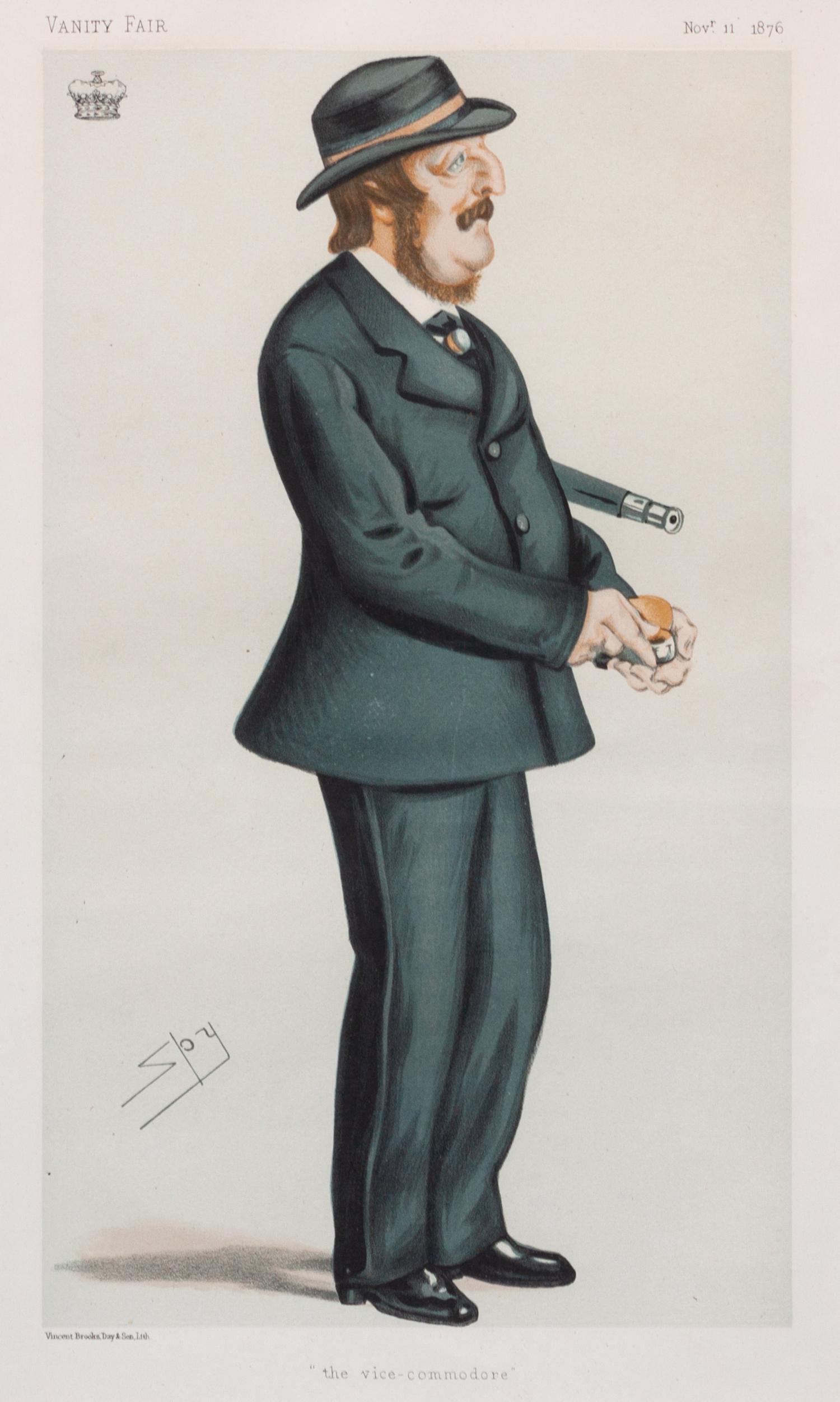 A Group of Five Handcolored Engravings from Vanity Fair Largest: 14 x 8 3/4 inches.