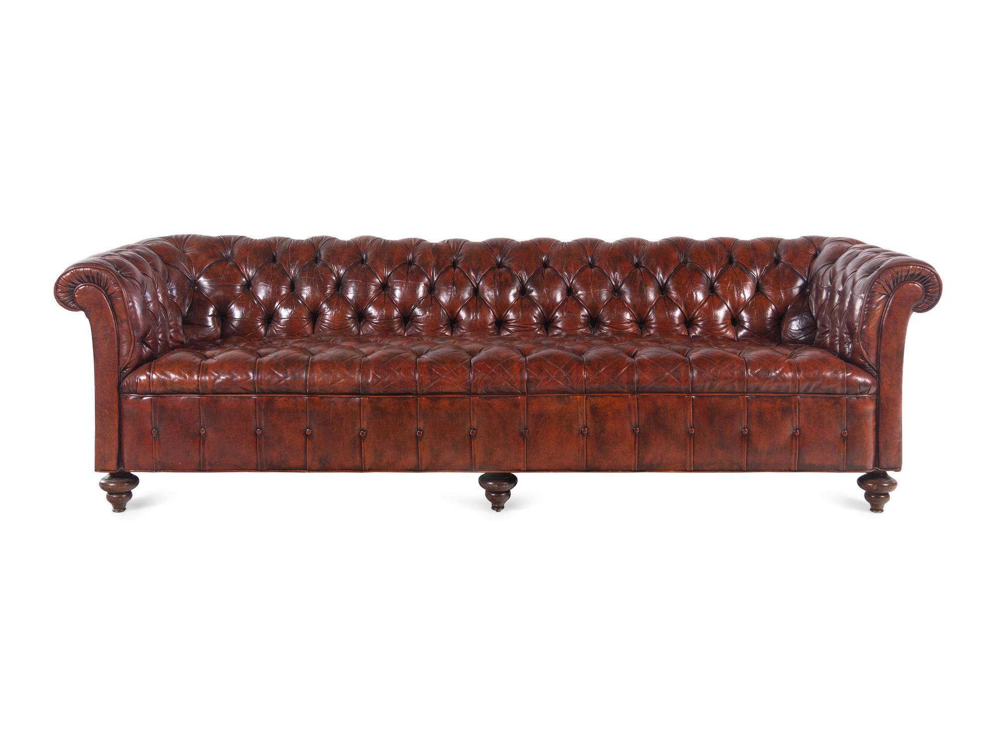 A Leather-Upholstered Chesterfield Sofa