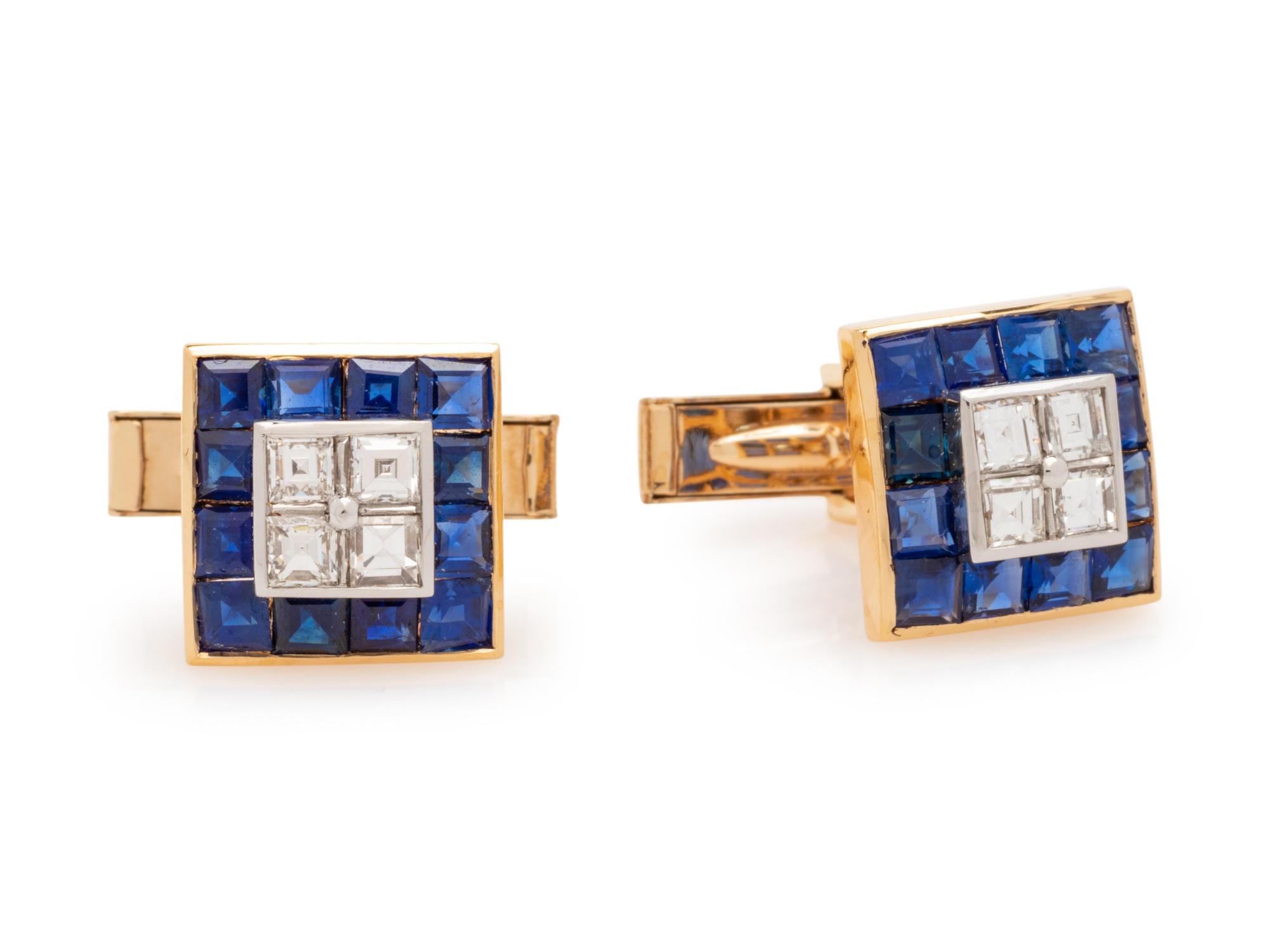 Diamond and Sapphire Cufflinks
