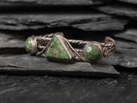 Navajo Twisted Wire and Turquoise Cuff Bracelet