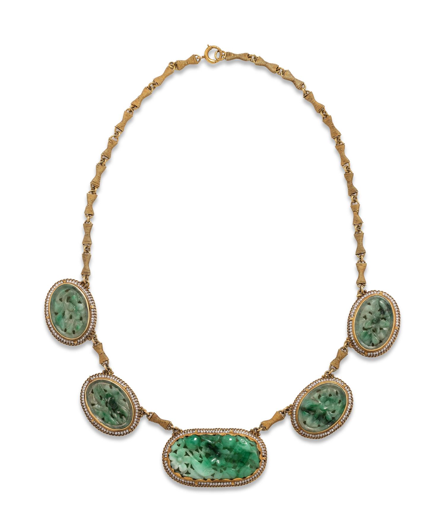 JADE AND SEED PEARL NECKLACE