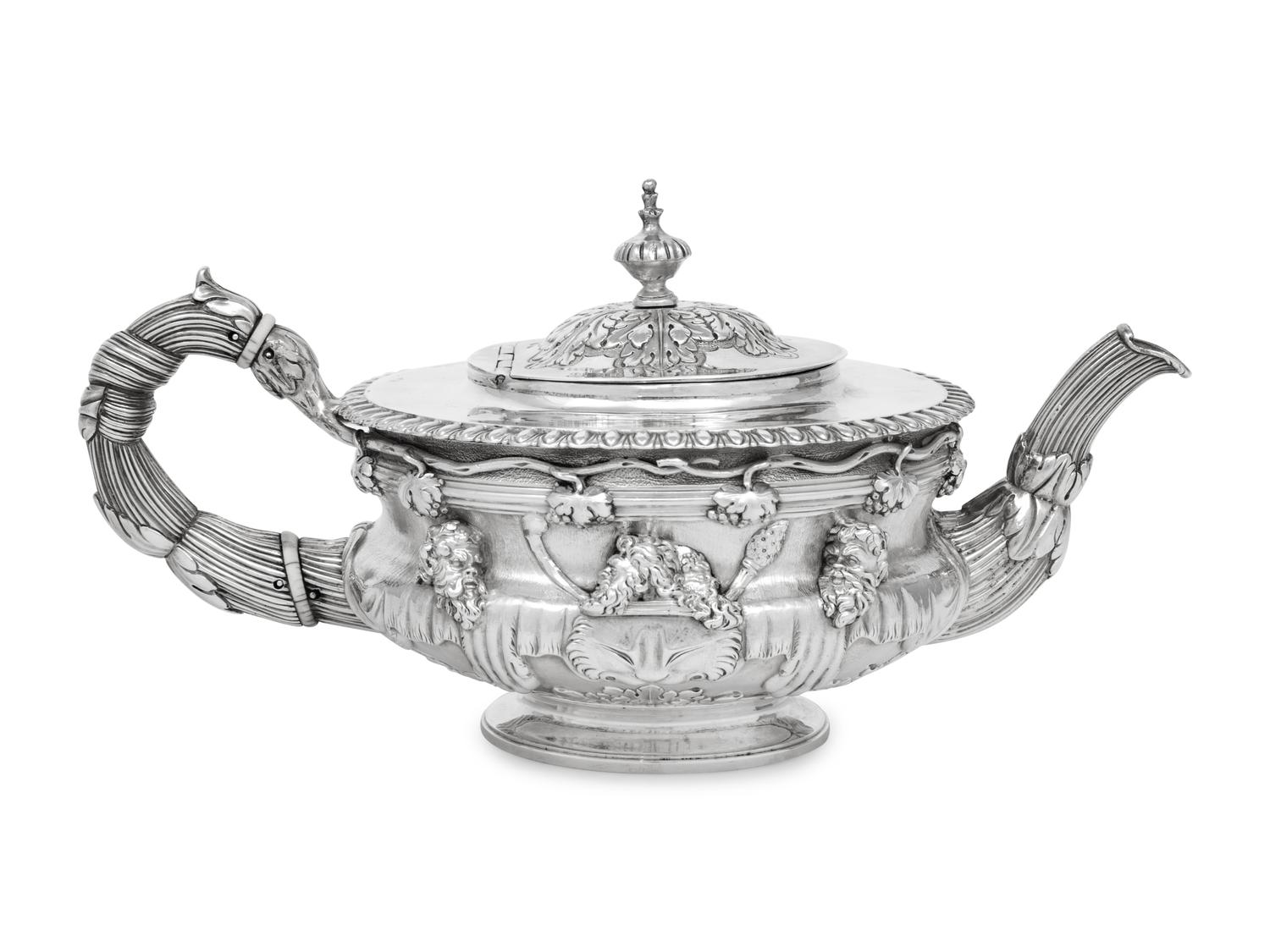 A George III Silver Warwick Vase Teapot