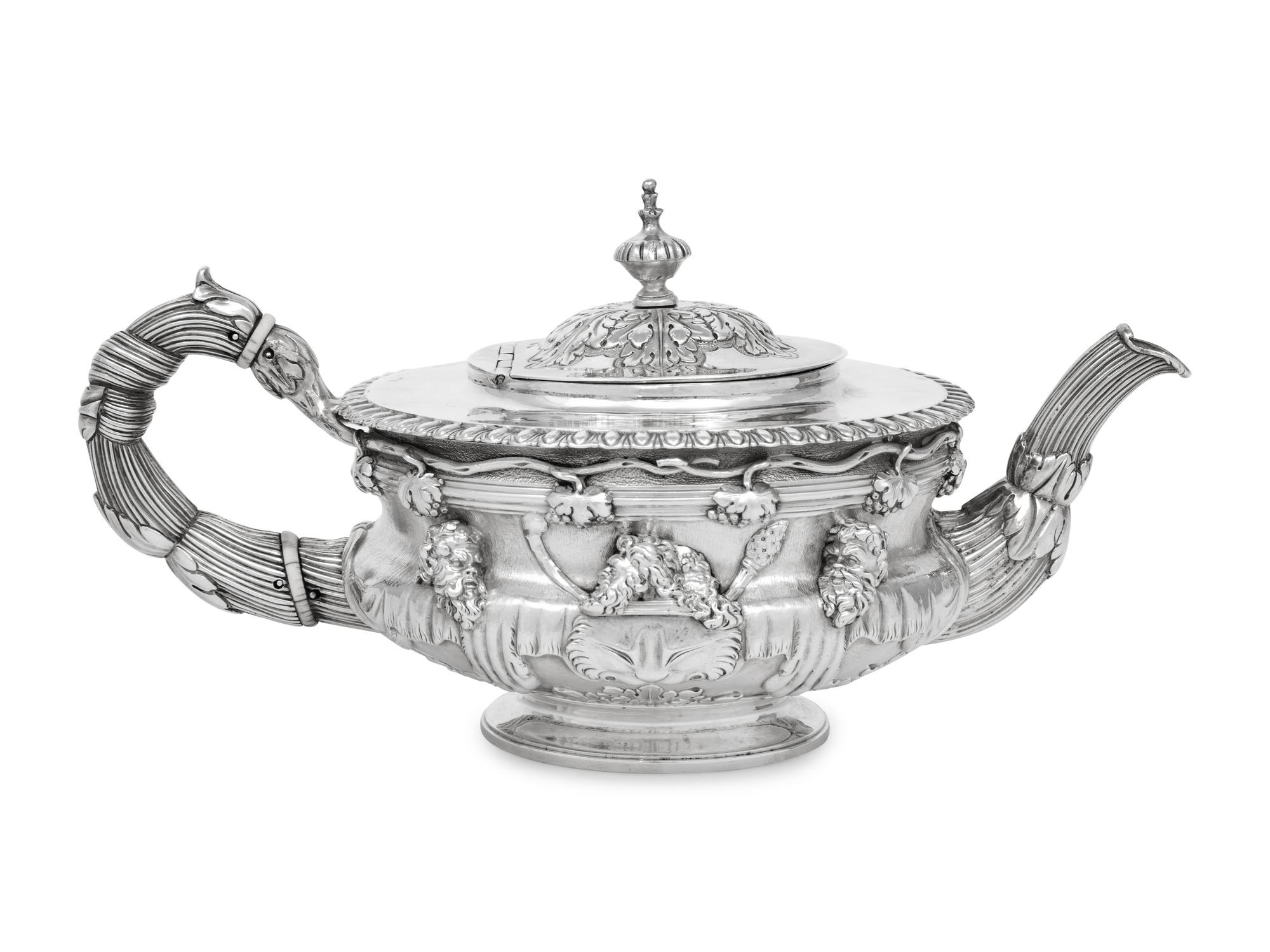 A George III Silver Warwick Vase Teapot