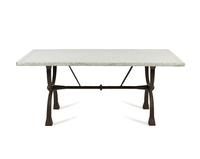A Custom Roman Style Iron and Mosaic-Top Table