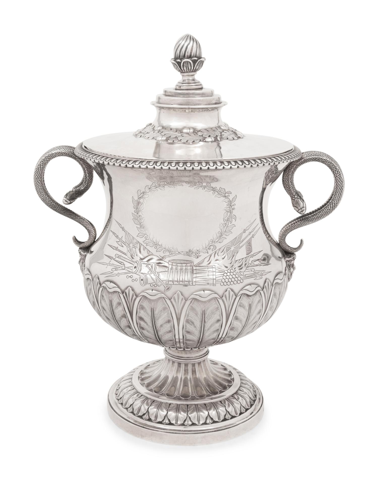 A George III Silver Covered Urn
