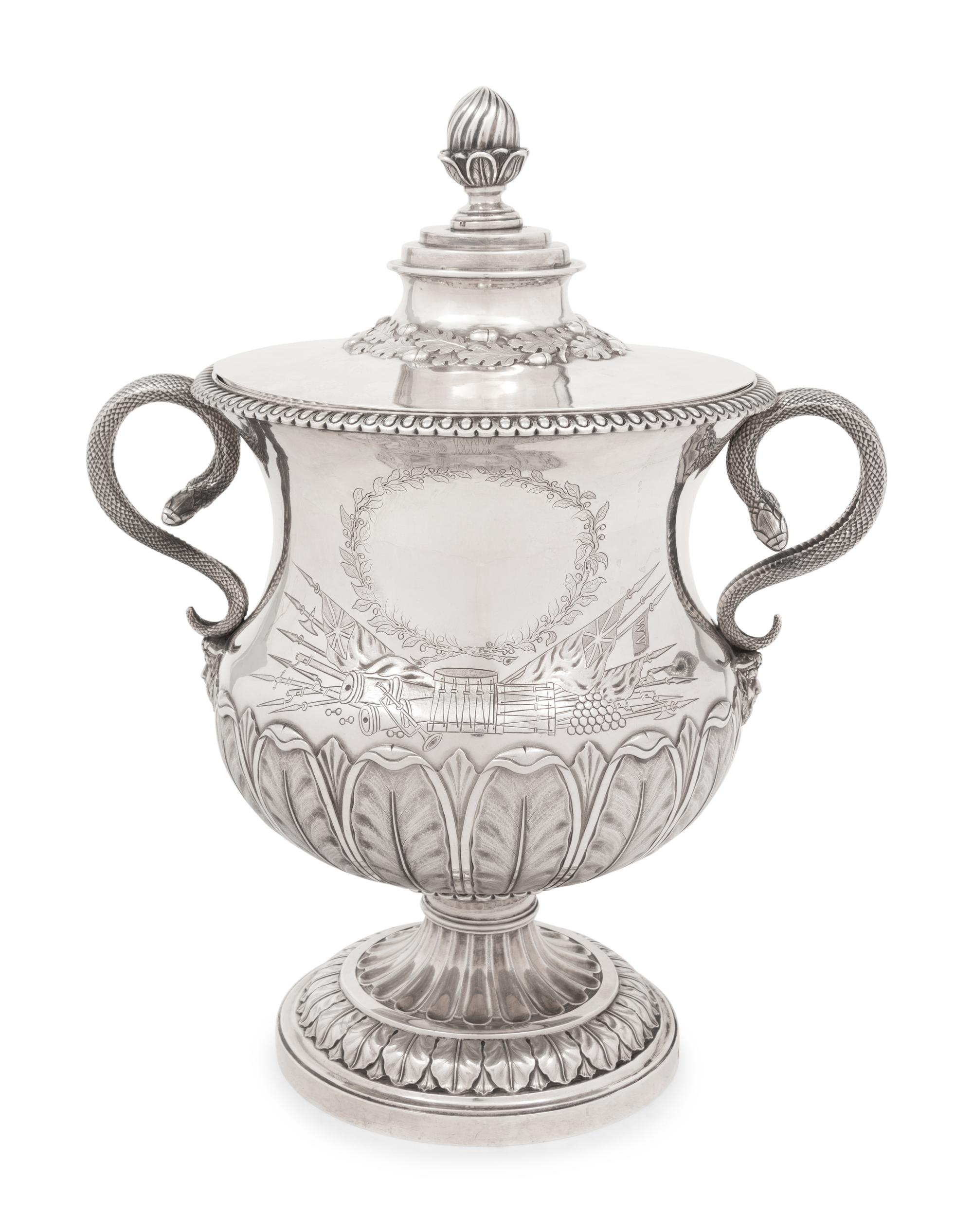 A George III Silver Covered Urn